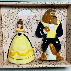 Salt & Pepper Shakers Set Disney's Beauty & the Beast Ceramic New